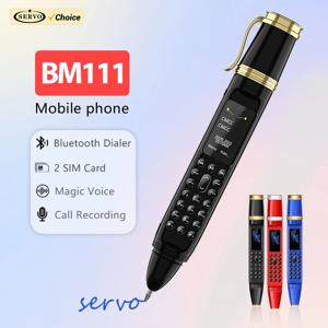 서보 BM111 펜 전화 휴대용 팬 3-in-1 휴대 전화 듀얼 SIM 블루투스 다이얼 레코더 매직 음성 펜 스타일 전화 원본