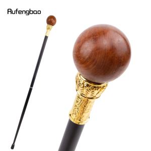갈색 나무 공 워킹 지팡이 패션 장식 나무 워킹 스틱 신사 우아한 코스프레 지팡이 Crosier 94cm