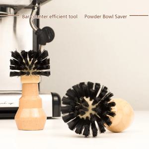 51/58MM Portafilter 청소 브러시 ​​전문 바리스타 에스프레소 커피 청소 브러시 ​​도구 나무 손잡이