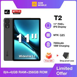 AGM T2 태블릿 11인치 1200*1920 FHD+ 디스플레이 MTK-G85 8GB 램 256GB 저장용량 13MP+2MP 마크로 카메라 8000mAh 방수 안드로이드 태블릿