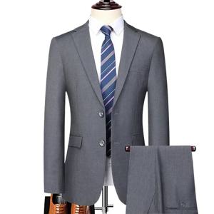S-8XL 남성 패션 비즈니스 신사 트렌드 슬림핏 캐주얼 웨딩 여행 플러스 사이즈 단색 세트, 블레이저 + 바지, 신제품