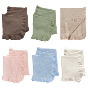 코튼 니트 아기 담요 신생아 Swaddles 랩 타월, 프릴 Decors, 유아 유아 침구 용품 유아용 침대 이불