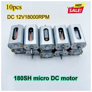 10개 마이크로 모터 DC 12V 180 카본 브러쉬 전기 18000RPM 고속 DC 모터