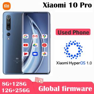 Xiaomi 10 Pro Smarphone Mi 5G HyperOS 1.0 Snapdragon 865 핸드폰 108 MP 카메라 4500mAh 배터리 안드로이드 전화 중고 전화