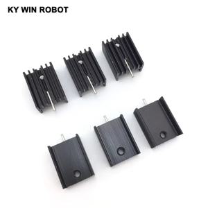 10pcs 알루미늄 TO-220 방열판 TO220 방열판 트랜지스터 라디에이터 TO220 쿨러 냉각 검정색 20*15*10MM 핀 포함