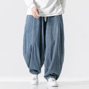 2025 신사복 바지 대형 일본 복고풍 느슨한 하렌 스트레이트 레그 바지 홍콩 스타일 와이드 레그 카우보이 랜턴 바지