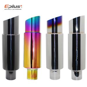 EPLUS 자동차&오토바이 배기 파이프 머플러 테일 파이프 범용 고품질 스테인리스 스틸 51 57 63MM 배기 시스템 엔드 베벨