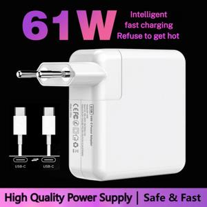 Macbook Air A2337 Macbook Pro A2338 A1706 A1708 M1M2 스마트 칩 USB-C 전원 어댑터용 61W MacBook USB-C(Type-c) 노트북 충전기