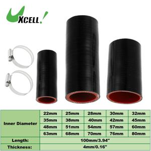 UXCELL 1 세트 22mm 25mm 30mm 32mm 35mm ID 100mm 길이 0도 검정색 빨간색 자동차 실리콘 호스 클램프 냉각수 호스 유니버설