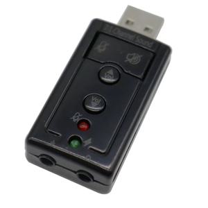 가상 7.1 외장 USB 사운드 카드 USB - 3.5mm 잭 헤드폰 오디오 어댑터 마이크 사운드 카드 (Mac, 안드로이드, 리눅스용)