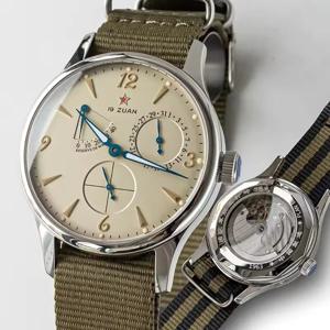1963 남성용 파일럿 시계 40mm 자동 기계식 손목 시계 오리지널 ST1780 무브먼트 사파이어 크리스탈 Waterpoorf Retro Clock