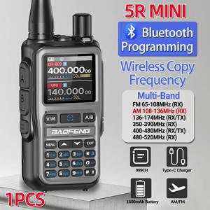 바오펑 UV-5R 미니 무전기 풀 밴드 블루투스 프로그래밍 무선 주파수 복사 2 PTT AM FM 타입-C 장거리 햄 라디오