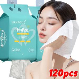 20/120pcs 일회용 바닥 당겨 사용하는 얼굴 수건, 가정용 욕실 걸이형 부드러운 메이크업 리무버 페이퍼, 얼굴 클렌징 타월
