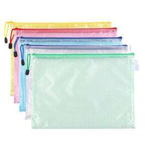 5Pcs A6/A4 메쉬 지퍼 주머니 문서 가방 학교 사무용품에 대 한 방수 연필 보관 가방 화장품 여행 조직