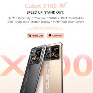 6.88인치 안드로이드 스마트폰 5G 큐봇 X100, 디멘시티 7025, 6nm, 2.5GHz, 16GB(8+8), 256GB, 64MP 카메라, 5100mAh 배터리, NFC