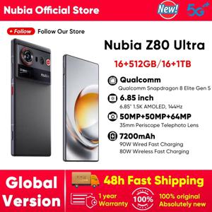 공식 누비아 Z80 울트라 5G 스마트폰 글로벌 버전 스냅드래곤 8 엘리트 5세대 7200mAh 6.85인치 144Hz OLED 디스플레이 90W 고속 충전