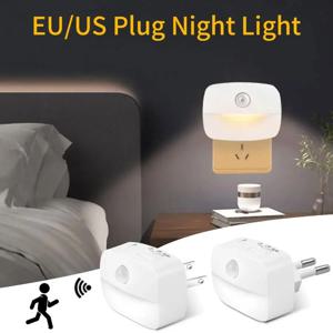 모션 센서와 Led 야간 조명 EU 미국 소켓 AC 85-265V Pir 인간 유도 램프 침실 복도에 대 한 벽에 3 색 플러그