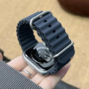 애플 워치 밴드 울트라 3 2 49mm 46mm 44mm 40mm 41mm 42mm 45mm 브레이슬릿 iWatch 시리즈 11 10 9 8 7 6 SE3용 공식 오션 스트랩