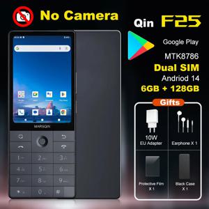 Qin F25 카메라 없음 듀얼 SIM 터치 스크린 MTK8786 안드로이드 14 3.54인치 6GB +128GB 구글 2700mAh 블루투스 배터리 640*960 폰