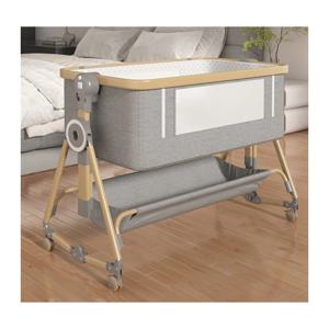 접이식 휴대용 아기 침대 신생아 요람 여행용 침대 아기 놀이 침대 측면 문 포함