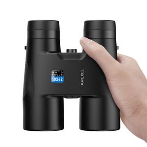 APEXEL 새로운 10x42 고정 초점 쌍안경 강력한 자동 초점 망원경 야외 스포츠 캠핑 사냥을위한 내구성있는 지붕 프리즘
