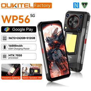 글로벌 버전 OUKITEL WP56 스마트폰 5G MTK7050 6.8인치 FHD 120Hz 디스플레이 36GB+512GB 16000mAh 45W 충전 32MP+108MP 카메라
