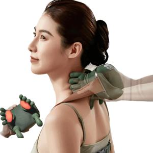 통증 완화를 위한 목 마사지기 손가락으로 깊은 조직 마사지 바이오닉 휴대용 무선 전기 시아추 어깨 마사지기 열 기능 포함