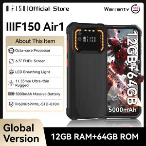 IIIF150 Air1 스마트폰 6.5인치 FHD+ 디스플레이 12GB+64GB NFC 5000mAh IP68 IP69K STD-810G 11.35mm 초슬림 러기드폰