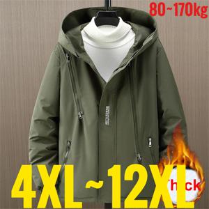 빅 사이즈 12XL 남성용 재킷 후드 방수 파카 남성용 면 패딩 방풍 낚시용 특대형 플러스 사이즈 6XL 7XL 8XL 9XL 10XL