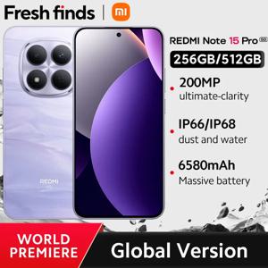 【월드 프리미어】샤오미 레드미 노트 15 프로 5G 글로벌 버전 미디어텍 디멘시티 7400-울트라 6.83인치 AMOLED 디스플레이 200MP 메인 카메라