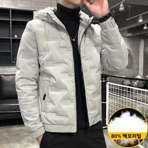 남성용 두꺼운 플리스 안감 캐주얼 겨울 재킷 브랜드 따뜻한 방한 패셔너블 청년 트렌드 스탠다드 핏 후드 코트