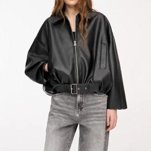 겨울 가을 여성용 탑 인조 가죽 재킷 레트로 신상 미니멀리스트 루즈핏 패셔너블 슬림핏 니치 다용도 캐주얼