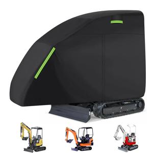 미니 굴삭기 커버 Bobcat E20 1760-3530lbs에 적합 방수 210D 옥스포드 패브릭 지퍼가 달린 외부 액세서리 블랙