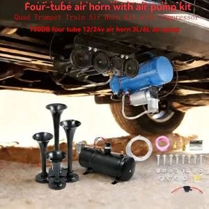 고성능 12V 24V 플러그 차량용 에어 컴프레서, 3L 6L 에어 탱크 포함, 차량 타이어용 휴대용 전기 타이어 공기 주입 펌프