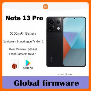 글로벌 펌웨어 샤오미 레드미 노트 13 프로 5G 200MP OIS 카메라 120Hz 1.5K 스냅드래곤 7S Gen 2 67W 고속 충전 중고폰