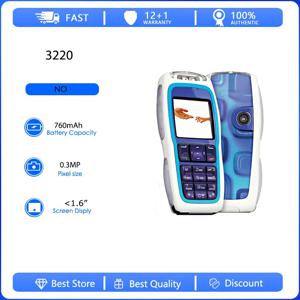리퍼비시된 오리지널 3220 2G 언락 0.3MP GSM 900/1800 휴대폰 러시아어 아랍어 히브리어 키보드 핀란드 제조