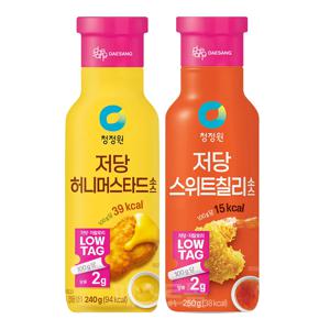 청정원 저당 허니머스타드소스 240g + 저당 스위트칠리소스 250g 세트