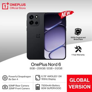 월드 프리미어 OnePlus Nord 6 글로벌 버전 스마트폰 165Hz 1.5K AMOLED 디스플레이 스냅드래곤 8s Gen 4 50MP 소니 메인 카메라