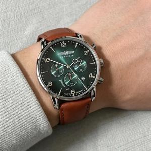 새로운 패션 Zeppelin Hindenburg 시리즈 쿼츠 시계 레트로 레저 비즈니스 시계 다기능 럭셔리 날짜 남성용 시계
