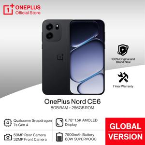 월드 프리미어 OnePlus Nord CE 6 글로벌 버전 스마트폰 6.78인치 1.5K AMOLED 144Hz 디스플레이 스냅드래곤 7s Gen 4 7500mAh 배터리