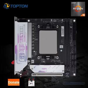 토포튼 4베이 NAS 마더보드 AMD 라이젠 9 8945HX R7 7745HX 2*M.2 NVMe 4*SATA PCIe4.0X16 2.5G LAN 미니 ITX 게이밍 메인보드 WiFi6