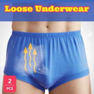 2PCS 남성용 코튼 브리프 하이웨이스트 루즈핏 플러스 사이즈 속옷 부드러운 순면 소재 편안하고 통기성 좋은 데일리 웨어 신축성 있는