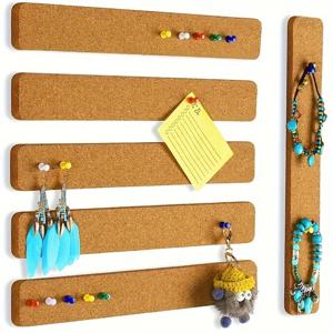 5PCS 자체 접착식 코르크 보드 스트립 사무실 벽 메시지 보드 DIY 공지판용 긴 게시판 바