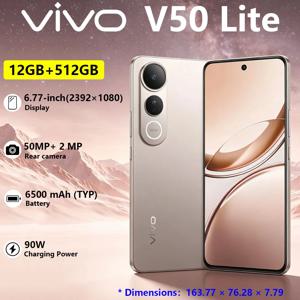 vivo V50 Lite 듀얼심 5G 휴대폰 6.77인치 120Hz 화면 6500mAh ‌   배터리 90W 고속 충전 가성비 좋은 게이밍 스마트폰