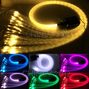반짝임 16W RGBW 광섬유 빛 스파클 플래시 포인트 광섬유 케이블 300pcs 1.0mm 3m RF 컨트롤러 폭포 감각 빛