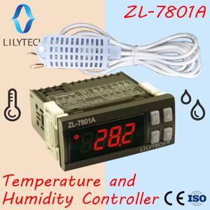 ZL-7801A, 100-240Vac, 2 개의 16A 출력 온도 습도 컨트롤러, 서모 스탯 Hygrostat, 계란 트레이 용 타이머 출력 포함