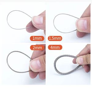 1 1.2 1.5 2 2.5 3 4 5 6 8 10-20mm 304 스테인레스 스틸 로프 와이어 로프 Alambre 케이블 부드러운 낚시 리프팅 케이블 7X19 구조