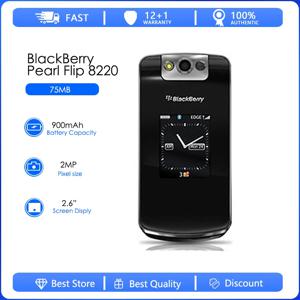 블랙베리 8220 리퍼브-오리지널 블랙베리 펄 플립 8220 휴대폰, 2MP 리퍼브 블랙베리 8220, 무료 배송