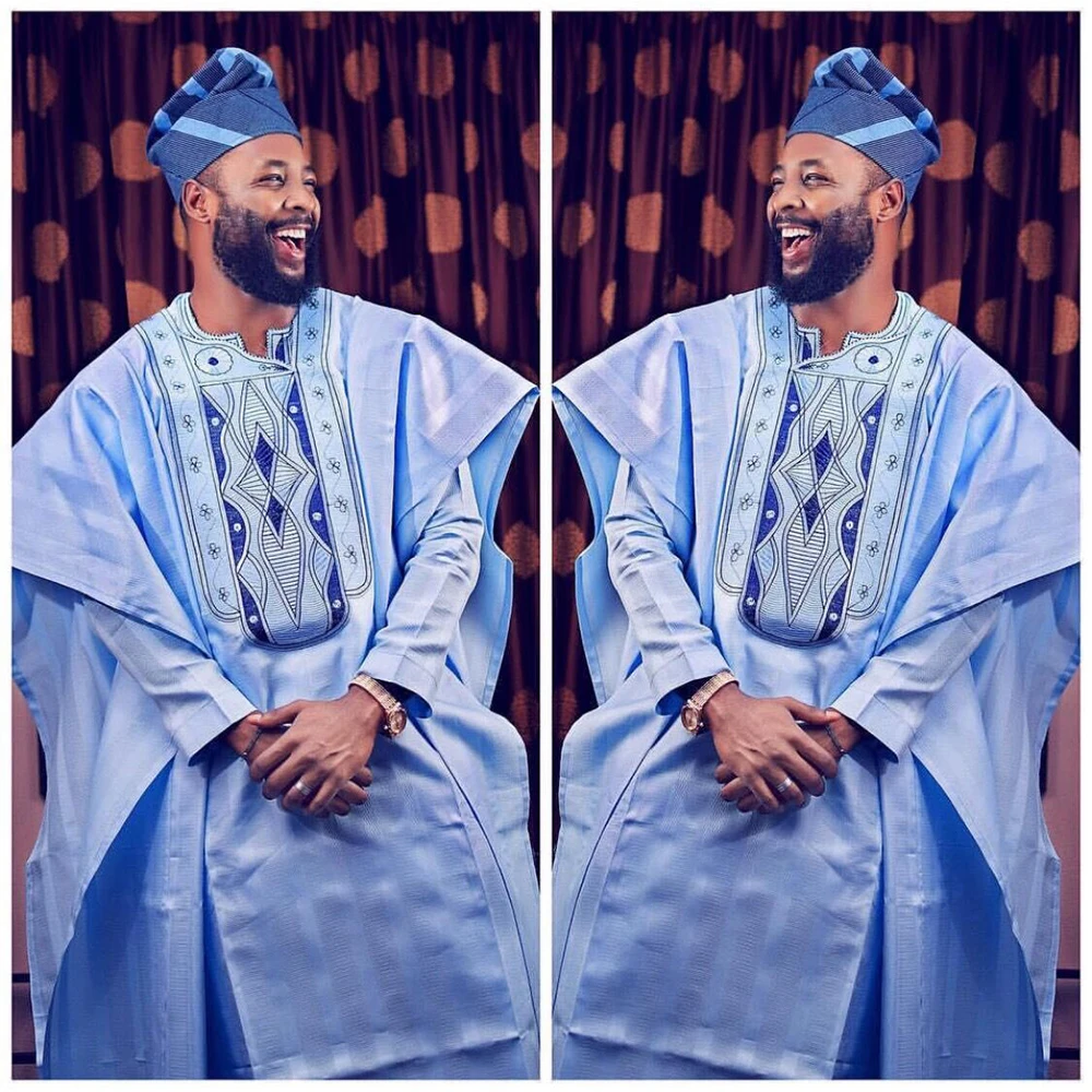 H & D 남아프리카 전통 착용 정장 복장 Bazin Riche Dashiki 복장 셔츠 바지 가운 정장 모자 없음 아프리카 남성 Agbada