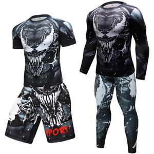 MMA BJJ 러쉬 가드 티셔츠 + 바지 러쉬 가드 피트니스 트랙 슈트 복싱 유니폼 무에타이 압축 남성 킥복싱 스포츠 슈트